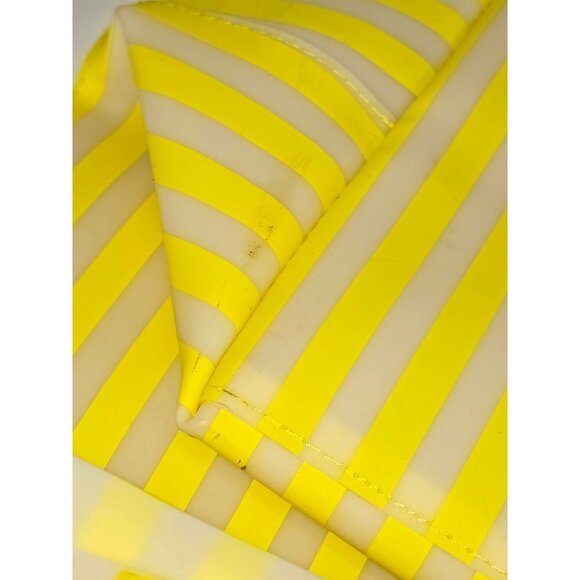 Drunk Elephant Women's Yellow Neon White Striped Lightweight Tote Bag XL 400 - Picture 11 of 13